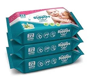 Amazon Brand - Supples Baby Wet Wipes - 216 Wipes 72 Wipes x 3 Packs