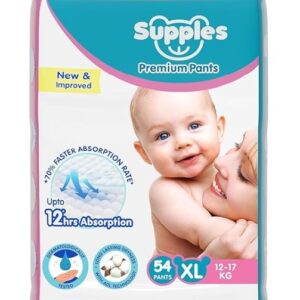 Amazon Brand - Supples Premium Baby Diaper Pants - 54 Baby Diapers XL
