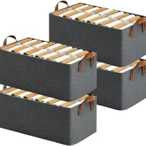 DAREV 4 Pcs Wardrobe Organizer for Clothes with Metal Frame Rectangle Storage