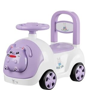 Lifelong Bunny Manual Push Ride-On Toy Car with Back Support for Boys & Girls 1-4 Years