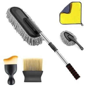 ORJILO 5 PCS Microfiber Car Duster Kit Interior & Exterior Car Cleaning Detailing Tool Scratch