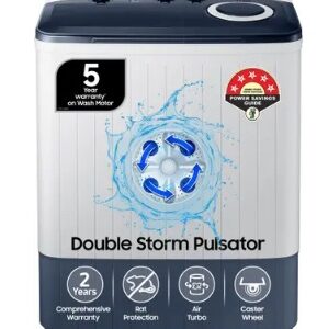 Samsung 6.5 kg 5 star, Air Turbo Drying Semi Automatic Top Load Washing Machine Blue