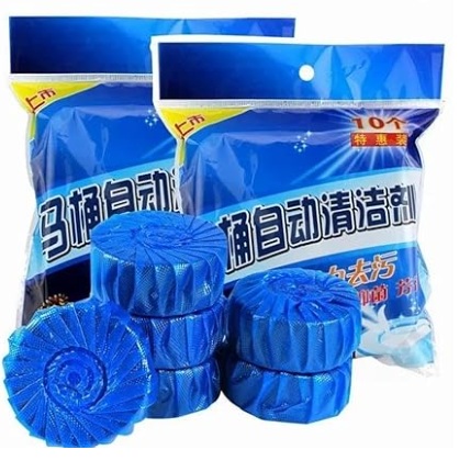 Toilet Flush Tank Cleaner Tablet - Automatic Blue Bubble Cleaning Tablet