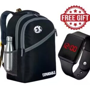 35 L Casual Waterproof Laptop Bag Backpack for Men Women Boys Girls Office School College Teens & Students Free Watch