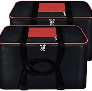 Storite 2 Pack Moisture Proof Nylon Large Size Underbed Storage Bag For Clothes (54 x 46 x 28 cm) - Black, Rectangular