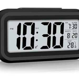 AERYS Digital Alarm Clock with Automatic Sensor, Date and Temperature Display