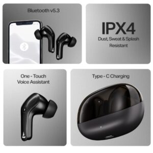 Boat 2025 Launch Airdopes Plus 311,Glass Design ENx Tech 50 H Battery Fast Charge Stream Ad Free Music via App Support