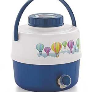 Cello Travel Star Plastic Insulated Water Jug Inner Stainless Steel Jug Hot & Cold Easy to Carry 5 litres White & Blue