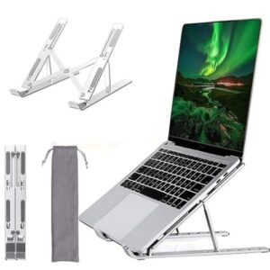 Dyazo 6 Angles Adjustable Aluminum Ergonomic Foldable Portable Tabletop Laptop Desktop Riser Stand Holder