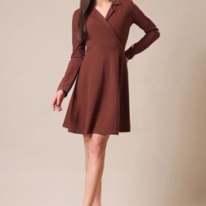 MILOST Women Solid Fit & Flare Mini Dress