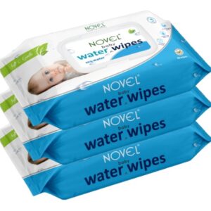 NOVEL Baby 99% Water Wipes 80 Sheets pack of 3 with Lid