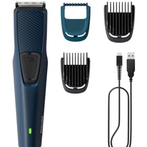Philips Battery Powered Skin Protect Beard Trimmer for Men - Lasts 4x Longer, Dura Power Technology