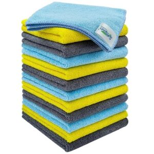 SOFTSPUN Microfiber Cleaning Cloths 12pcs 30x30cms 220 GSM Multi-Colour Highly Absorbent Lint and Streak Free