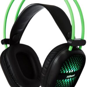 Tukzer Airsound Gaming Headset for Ps4 Pc Xbox One Ps5 Controller,Noise Cancelling Over-Ear Headphones with Mic,Bass Suound,Soft Memory Earmuffs for Laptop Mac Nintendo NES Game (Alpha7)-Black