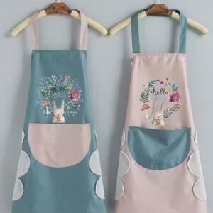 1 Pcs Multi coloer - Waterproof Kitchen Apron for Women with Big Front Pocket Hand-Wiping Towel