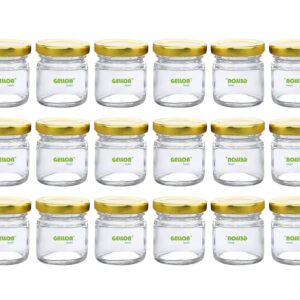 18 Pc Glass Jars with Golden lid 50 ml