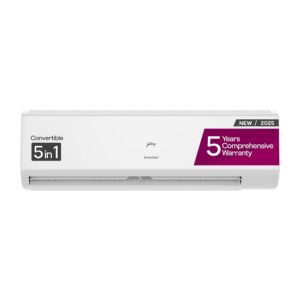 Godrej 1.5 Ton 5 Star, 5 Years Comprehensive Warranty AI Powered 5 in1 Convertible Cooling, Self Clean, Inverter Split AC