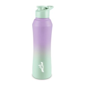 MILTON Comet 1000 ISI Certified Stainless Steel Water Bottle I Leak Proof I Rust proof I Single Walled I Ideal for Office, School, Home, Gym, 1000 ml, Purple & Mint Green