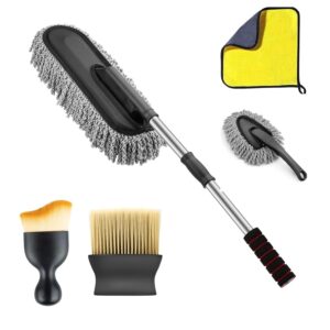 ORJILO 5 PCS Microfiber Car Duster Kit Interior & Exterior Car Cleaning Detailing Tool Scratch & Lint Free