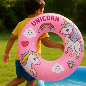 Toy Imagine 27 Inch Inflatable Swim Ring for Kids Pool Float Tube for Swimming Training Safety Thick PVC Water Float for Boys & Girls 3–8 Years