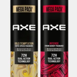 AXE Gold Temptation and Intense Deodorant Spray - For Men (430 ml, Pack of 2)