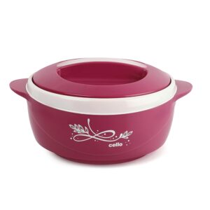 CELLO Sapphire Insulated Casserole Hot Pot For Kitchen 1250 ml Pink Easy to Serve Airtight Outdoor Safe Inner Steel Insulated Keeps Food Hot & Warm